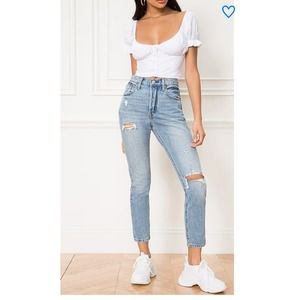 Levi's Premium 501 Skinny Distressed Blue Jeans (size 27W x 28L)